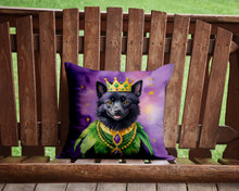 Load image into Gallery viewer, Schipperke King of Mardi Gras Throw Pillow - 14x14 Decorative Pillow – Art for Your Home &amp; Patio