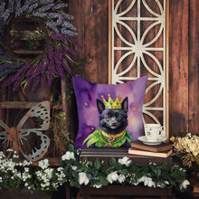 Load image into Gallery viewer, Schipperke King of Mardi Gras Throw Pillow - 14x14 Decorative Pillow – Art for Your Home &amp; Patio