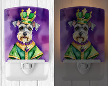 Load image into Gallery viewer, Schnauzer King of Mardi Gras Ceramic Night Light