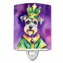 Load image into Gallery viewer, Schnauzer King of Mardi Gras Ceramic Night Light