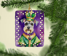 Load image into Gallery viewer, Schnauzer King of Mardi Gras Porcelain Ornament