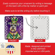 Load image into Gallery viewer, Schnauzer King of Mardi Gras Porcelain Ornament