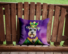 Load image into Gallery viewer, Schnauzer King of Mardi Gras Throw Pillow - 14x14 Decorative Pillow – Art for Your Home &amp; Patio