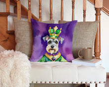 Load image into Gallery viewer, Schnauzer King of Mardi Gras Throw Pillow - 14x14 Decorative Pillow – Art for Your Home &amp; Patio