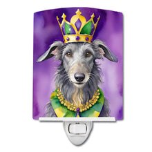 Load image into Gallery viewer, Scottish Deerhound King of Mardi Gras Ceramic Night Light
