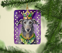 Load image into Gallery viewer, Scottish Deerhound King of Mardi Gras Porcelain Ornament