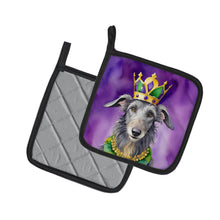 Load image into Gallery viewer, Scottish Deerhound King of Mardi Gras Pot Holders - Set of 2 Decorative Kitchen Helpers | Made in the USA
