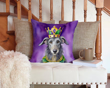 Load image into Gallery viewer, Scottish Deerhound King of Mardi Gras Throw Pillow - 14x14 Decorative Pillow – Art for Your Home &amp; Patio
