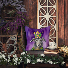 Load image into Gallery viewer, Scottish Deerhound King of Mardi Gras Throw Pillow - 14x14 Decorative Pillow – Art for Your Home &amp; Patio