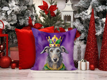Load image into Gallery viewer, Scottish Deerhound King of Mardi Gras Throw Pillow