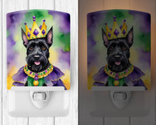 Load image into Gallery viewer, Scottish Terrier King of Mardi Gras Ceramic Night Light