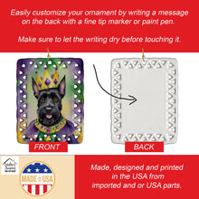 Load image into Gallery viewer, Scottish Terrier King of Mardi Gras Porcelain Ornament