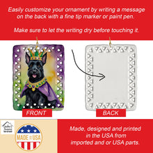 Load image into Gallery viewer, Scottish Terrier King of Mardi Gras Porcelain Ornament