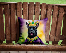Load image into Gallery viewer, Scottish Terrier King of Mardi Gras Throw Pillow - 14x14 Decorative Pillow – Art for Your Home &amp; Patio