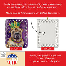 Load image into Gallery viewer, Shar Pei King of Mardi Gras Porcelain Ornament