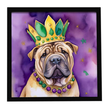 Load image into Gallery viewer, Shar Pei King of Mardi Gras Framed Metal Print