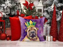 Load image into Gallery viewer, Shar Pei King of Mardi Gras Throw Pillow - 14x14 Decorative Pillow – Art for Your Home &amp; Patio