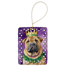 Load image into Gallery viewer, Shar Pei King of Mardi Gras Porcelain Ornament