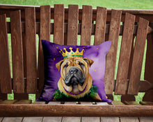 Load image into Gallery viewer, Shar Pei King of Mardi Gras Throw Pillow - 14x14 Decorative Pillow – Art for Your Home &amp; Patio