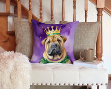 Load image into Gallery viewer, Shar Pei King of Mardi Gras Throw Pillow - 14x14 Decorative Pillow – Art for Your Home &amp; Patio
