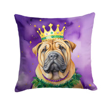 Load image into Gallery viewer, Shar Pei King of Mardi Gras Throw Pillow - 14x14 Decorative Pillow – Art for Your Home &amp; Patio