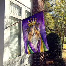Load image into Gallery viewer, Sheltie King of Mardi Gras House Flag