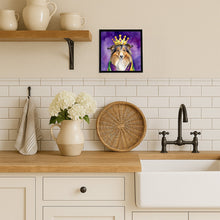 Load image into Gallery viewer, Sheltie King of Mardi Gras Framed Metal Print