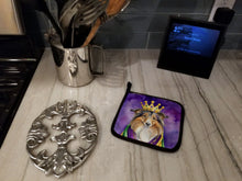 Load image into Gallery viewer, Sheltie King of Mardi Gras Pot Holders - Set of 2 Decorative Kitchen Helpers | Made in the USA
