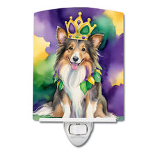Load image into Gallery viewer, Sheltie King of Mardi Gras Ceramic Night Light
