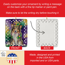 Load image into Gallery viewer, Sheltie King of Mardi Gras Porcelain Ornament