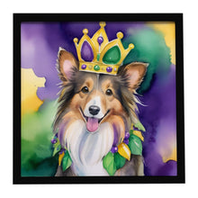 Load image into Gallery viewer, Sheltie King of Mardi Gras Framed Metal Print