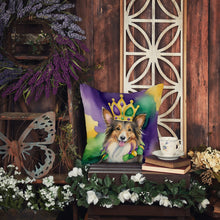 Load image into Gallery viewer, Sheltie King of Mardi Gras Throw Pillow