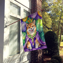 Load image into Gallery viewer, Shiba Inu King of Mardi Gras House Flag