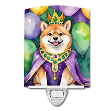 Load image into Gallery viewer, Shiba Inu King of Mardi Gras Ceramic Night Light