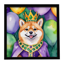 Load image into Gallery viewer, Shiba Inu King of Mardi Gras Framed Metal Print