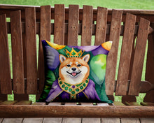 Load image into Gallery viewer, Shiba Inu King of Mardi Gras Throw Pillow - 14x14 Decorative Pillow – Art for Your Home &amp; Patio