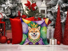 Load image into Gallery viewer, Shiba Inu King of Mardi Gras Throw Pillow - 14x14 Decorative Pillow – Art for Your Home &amp; Patio
