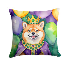 Load image into Gallery viewer, Shiba Inu King of Mardi Gras Throw Pillow - 14x14 Decorative Pillow – Art for Your Home &amp; Patio