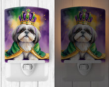 Load image into Gallery viewer, Shih Tzu King of Mardi Gras Ceramic Night Light