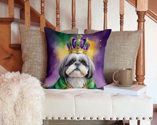Load image into Gallery viewer, Shih Tzu King of Mardi Gras Throw Pillow - 14x14 Decorative Pillow – Art for Your Home &amp; Patio