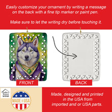 Load image into Gallery viewer, Siberian Husky King of Mardi Gras Porcelain Ornament