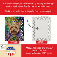 Load image into Gallery viewer, Silky Terrier King of Mardi Gras Porcelain Ornament