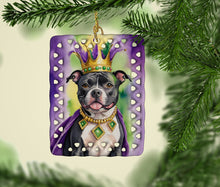 Load image into Gallery viewer, Staffordshire Bull Terrier King of Mardi Gras Porcelain Ornament