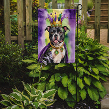 Load image into Gallery viewer, Staffordshire Bull Terrier King of Mardi Gras Garden Flag - Vibrant Dog-Themed Yard Decor by Caroline's Treasures
