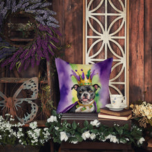 Load image into Gallery viewer, Staffordshire Bull Terrier King of Mardi Gras Throw Pillow