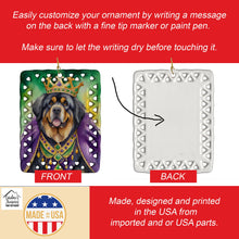 Load image into Gallery viewer, Tibetan Mastiff King of Mardi Gras Porcelain Ornament