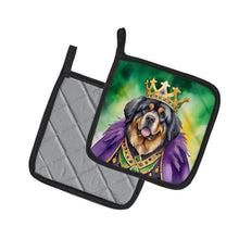 Load image into Gallery viewer, Tibetan Mastiff King of Mardi Gras Pot Holders - Set of 2 Decorative Kitchen Helpers | Made in the USA