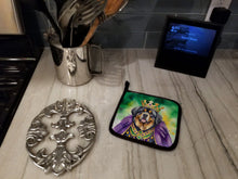 Load image into Gallery viewer, Tibetan Mastiff King of Mardi Gras Pot Holders - Set of 2 Decorative Kitchen Helpers | Made in the USA