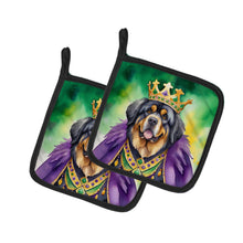 Load image into Gallery viewer, Tibetan Mastiff King of Mardi Gras Pot Holders - Set of 2 Decorative Kitchen Helpers | Made in the USA