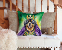 Load image into Gallery viewer, Tibetan Mastiff King of Mardi Gras Throw Pillow - 14x14 Decorative Pillow – Art for Your Home &amp; Patio